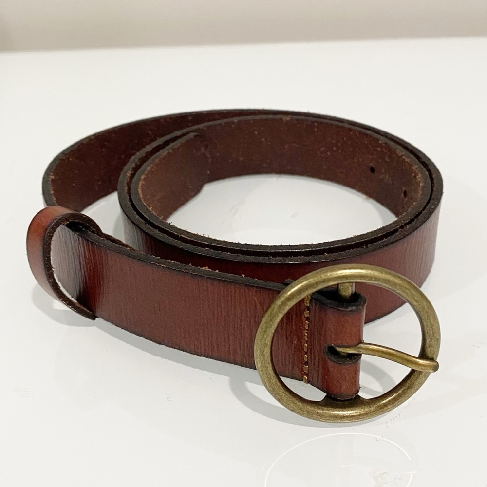 HOLLISTER Brown Leather Belt Size Small